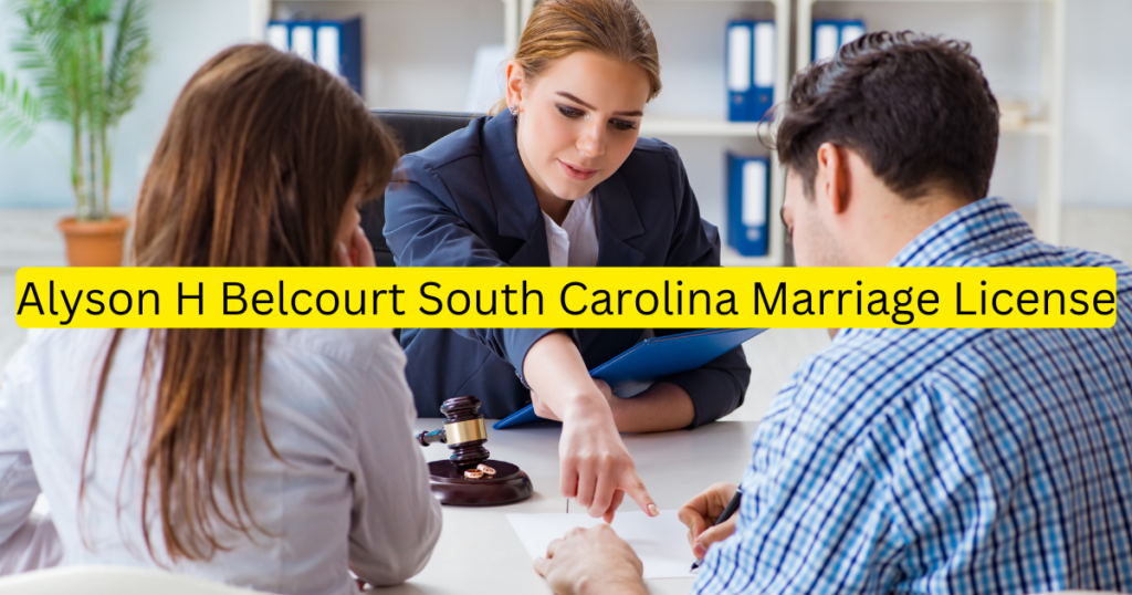 Alyson H Belcourt South Carolina Marriage License